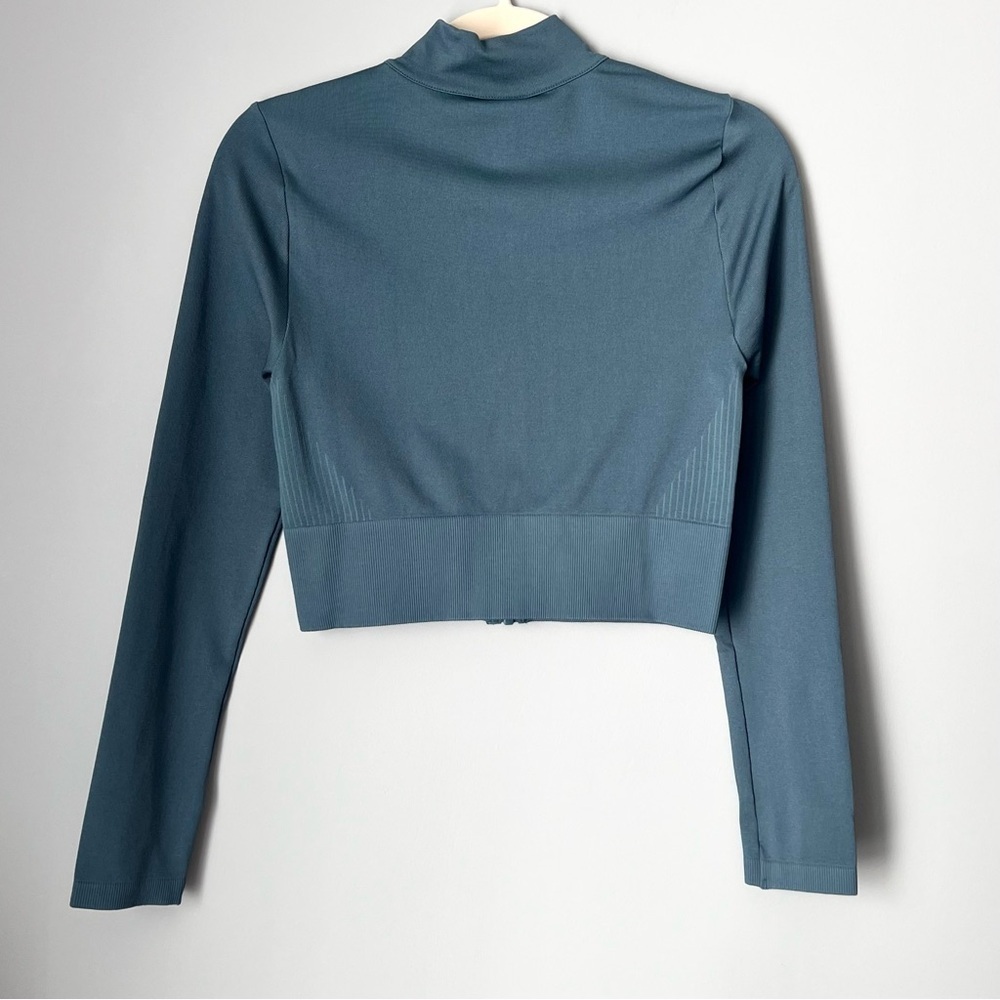 Adidas Cropped Zip-Up Training Jacket | Preloved Teal | Small - Picture 2 of 6